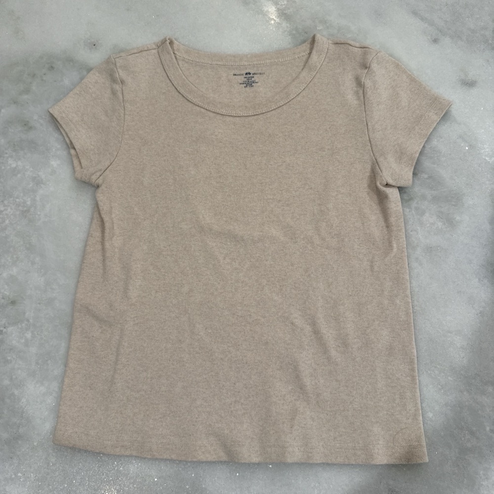 Brandy Melville Cream Short Sleeve Top